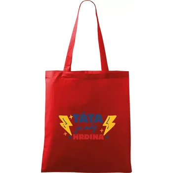 Nákupní taška Táta je můj hrdina - Taška bavlněná - 42 x 38 cm ( Červená )