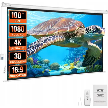 Projekční technika Projekční plátno Vevor 100 palců 16:9 s motorickým ovládáním a dálkovým ovládáním