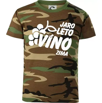 Chlapecké tričko Jaro, léto, víno, zima - Dětské maskáčové triko - 146 cm/10 let ( Hnědý maskáč )