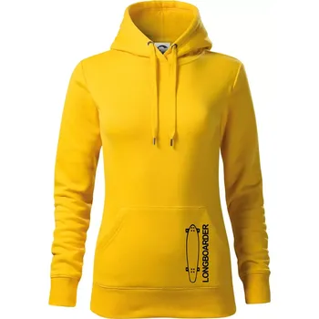 Dámská mikina Longboard na výšku - Mikina dámská Cape s kapucí - XS ( Žlutá )