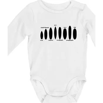 Kojenecký body Typy surfů - Body kojenecké s dlouhým rukávem - Dlouhý r. do 3 měs ( Bílá )