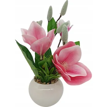 umělá květina UMĚLÝ KVĚT V KVĚTINÁČI REALISTICKÁ DEKORACE OZDOBA RŮŽE 30CM