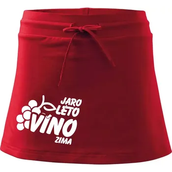 Dámská sukně Jaro, léto, víno, zima - Sportovní sukně - two in one - M ( Červená )