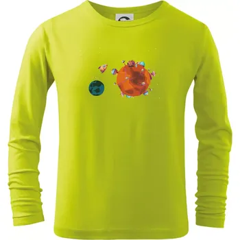 Dětská móda Kolonizace Marsu - Triko dětské Long Sleeve - 146 cm/10 let ( Limetková )