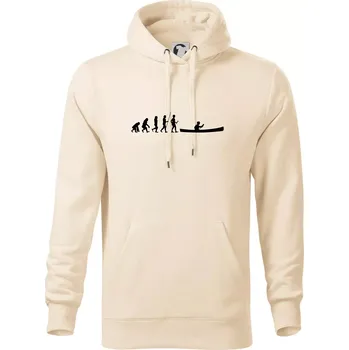 Pánská mikina Evoluce kanoe stará - Mikina pánská Cape s kapucí - 4XL ( Mandlová )