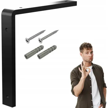 police Držák police, konzole pro Polic Loft, silný ocelový zesílený 20x20x3 cm