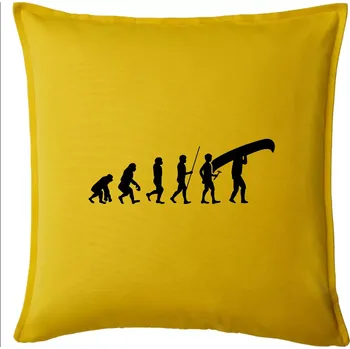 Polštář Evoluce kanoe nad hlavou - Polštář 50x50 - 50x50 - Pouze potah ( Žlutá )