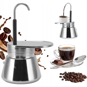 Kávovar NEREZOVÝ KÁVOVAR 200 ML NA ESPRESSO A CAPPUCCINO S PŘENOSNOU RUKOJETÍ