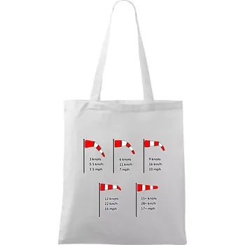 Větrný rukáv rychlosti - Taška bavlněná - 42 x 38 cm ( Bílá )