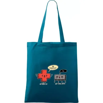 Plus a mínus - Taška bavlněná - 42 x 38 cm ( Petrolejová )