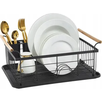Organizace kuchyně Odkapávač na nádobí Ambition Decor černý 44x32x18,5 cm