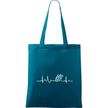 Nákupní taška EKG hrozny - Taška bavlněná - 42 x 38 cm ( Petrolejová )