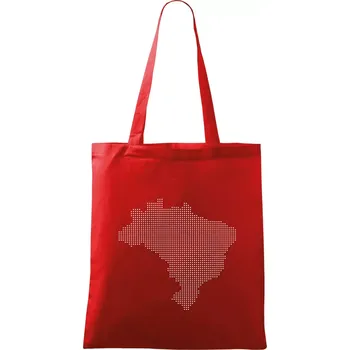 Mapa Brazílie body - Taška bavlněná - 42 x 38 cm ( Červená )