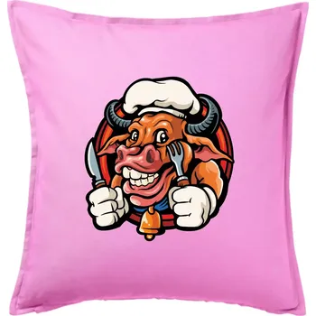 Polštář Kráva na gril - Polštář 50x50 - 50x50 - Pouze potah ( Růžová )