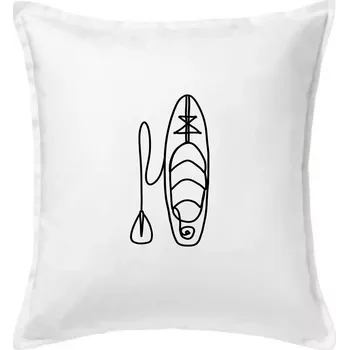 Polštář Paddleboard jedním tahem - Polštář 50x50 - 50x50 - Včetně výplně ( Bílá )