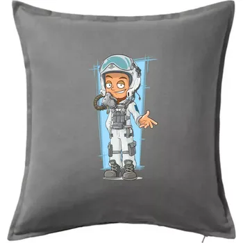 Polštář Vesmírný voják modrý - Polštář 50x50 - 50x50 - Včetně výplně ( Tmavě šedý melír )