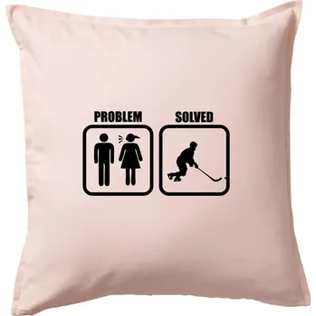 Polštář Problém hokejista - Polštář 50x50 - 50x50 - Pouze potah ( Světle růžová )