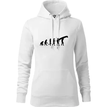 Dámská mikina Evoluce kanoe nad hlavou - Mikina dámská Cape s kapucí - XS ( Bílá )