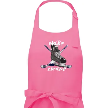Kuchyňská zástěra Hokej - naše zbraně - Pánská zástěra na vaření - Univerzální velikost ( Růžová )