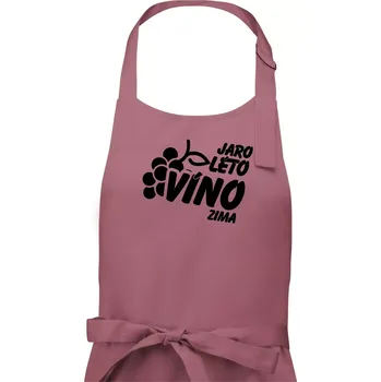 Kuchyňská zástěra Jaro, léto, víno, zima - Dámská zástěra na vaření - Univerzální velikost ( Starorůžová )