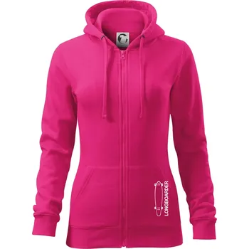 Dámská mikina Longboard na výšku - Dámská mikina trendy zipper s kapucí - XL ( Purpurová )