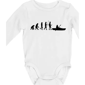 Kojenecký body Evoluce kanoe krátká - Body kojenecké s dlouhým rukávem - Dlouhý r. do 3 měs ( Bílá )