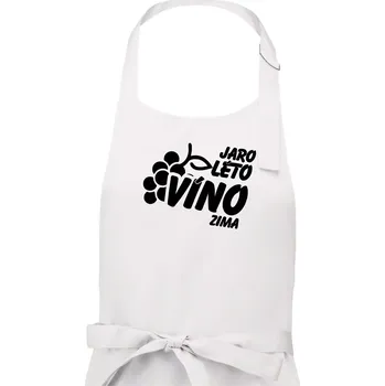 Kuchyňská zástěra Jaro, léto, víno, zima - Pánská zástěra na vaření - Univerzální velikost ( Bílá )