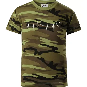 Hokejový hráč EKG - Dětské maskáčové triko - 104-110cm / 3-4 roky ( Zelený maskáč )