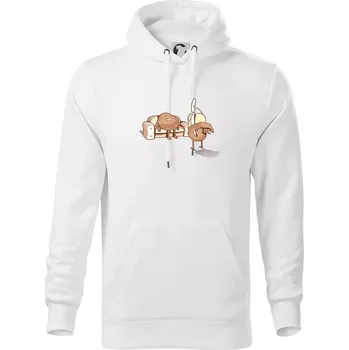 Pánská mikina Brambora striptýz - Mikina pánská Cape s kapucí - XL ( Bílá )