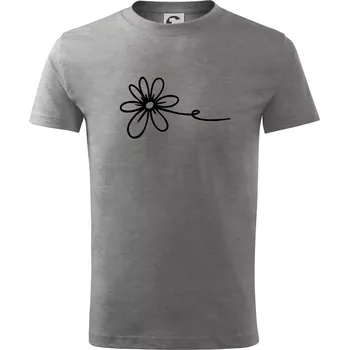 Kopretina - Tričko dětské bavlněné - 98 cm / 2 roky ( Tmavě šedý melír )