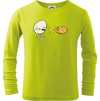 Chlapecké tričko Vajíčko kejch - Triko dětské Long Sleeve - 122 cm/6 let ( Limetková )