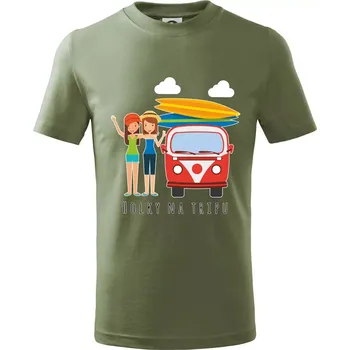 Holky na tripu - Tričko dětské bavlněné - 134 cm/8 let ( Khaki )