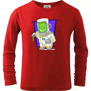 Chlapecké tričko Vesmírný voják tmavě modrý - Triko dětské Long Sleeve - 122 cm/6 let ( Červená )