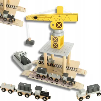 Dřevěná hračka Dřevěný přístavní jeřáb - stavebnice TOOKY TOY