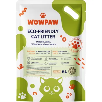 Podestýlka pro kočku STELIVO s tofu, PRO KOČKY ZELENÝ ČAJ hrudkující, biologicky odbouratelné, WOWPAW