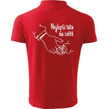 Pánská košile Ruka - Nejlepší táta na světě - Polokošile pánská Pique Polo 203 - 4XL ( Červená )