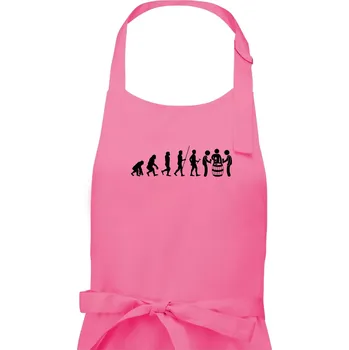 Kuchyňská zástěra Evoluce sklípek - Dámská zástěra na vaření - Univerzální velikost ( Růžová )