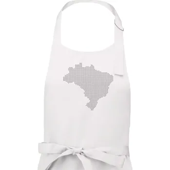 Kuchyňská zástěra Mapa Brazílie body - Dámská zástěra na vaření - Univerzální velikost ( Bílá )