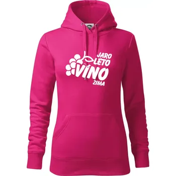 Dámská mikina Jaro, léto, víno, zima - Mikina dámská Cape s kapucí - L ( Purpurová )