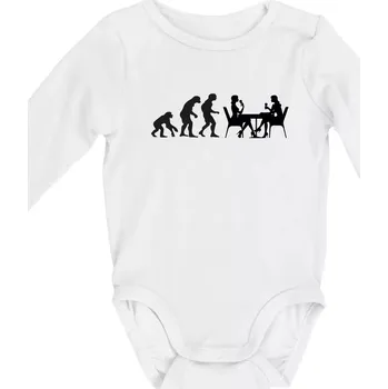 Evoluce vína ženy - Body kojenecké s dlouhým rukávem - Dlouhý r. 3-6 měs ( Bílá )
