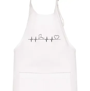 Kuchyňská zástěra Hokejový hráč EKG - Dětská zástěra na vaření - Univerzální velikost ( Bílá )