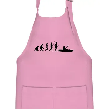 Kuchyňská zástěra Evoluce kanoe krátká - Dětská zástěra na vaření - Univerzální velikost ( Růžová )