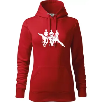 Dámská mikina Capoeira všichni - Mikina dámská Cape s kapucí - M ( Červená )