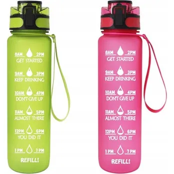 Láhev Lahev Na Pití láhev na vodu s motivační odměrkou, 1 litr