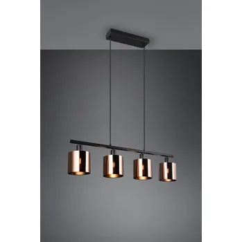 TRIO Reality R36304064 JASON závěsné svítidlo 4xE14 černá matná, bronzová