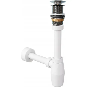 Sifon Zátka umyvadla bez přepadu klik-klak kulatý Garmand stříbrná