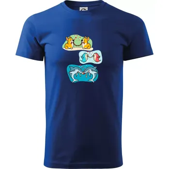 Pánské tričko Projev lásky zvířata - Triko extra velké (5-8XL) - 6XL ( Královská modrá )