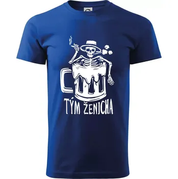 Pánské tričko Tým ženicha kostra - Triko extra velké (5-8XL) - 6XL ( Královská modrá )