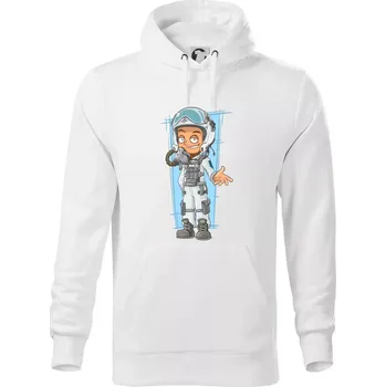 Pánská mikina Vesmírný voják oranžový - Mikina pánská Cape s kapucí - 3XL ( Bílá )