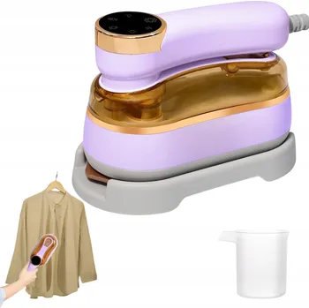 Praní a péče o prádlo PŘENOSNÁ MINI ŽEHLIČKA NA OBLEČENÍ 1200W, RYCHLÉ PŘEDEHŘÍVÁNÍ NA CESTY FIALOVÁ